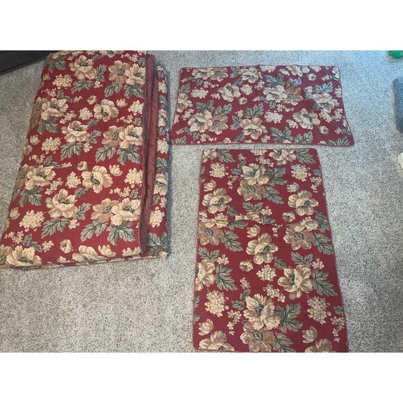 Ralph Lauren Chaps King Comforter & Shams Red ELIZABETH Floral Floral Gold - Picture 8 of 13